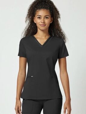 NEW* Healing Hands Jasmine Black V-Neck Short Sleeve Scrub Top Sz 3x